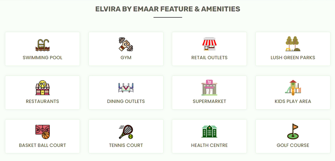 ELVIRA BY EMAAR FEATURE & AMENITIES 